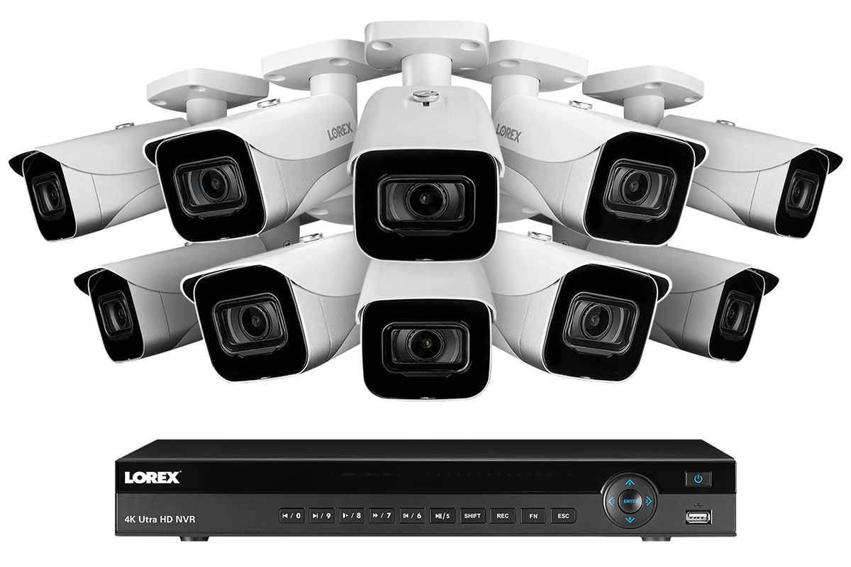 4K Ultra HD IP NVR System with 10 Outdoor 4K 8MP IP Cameras 130FT Night Vision