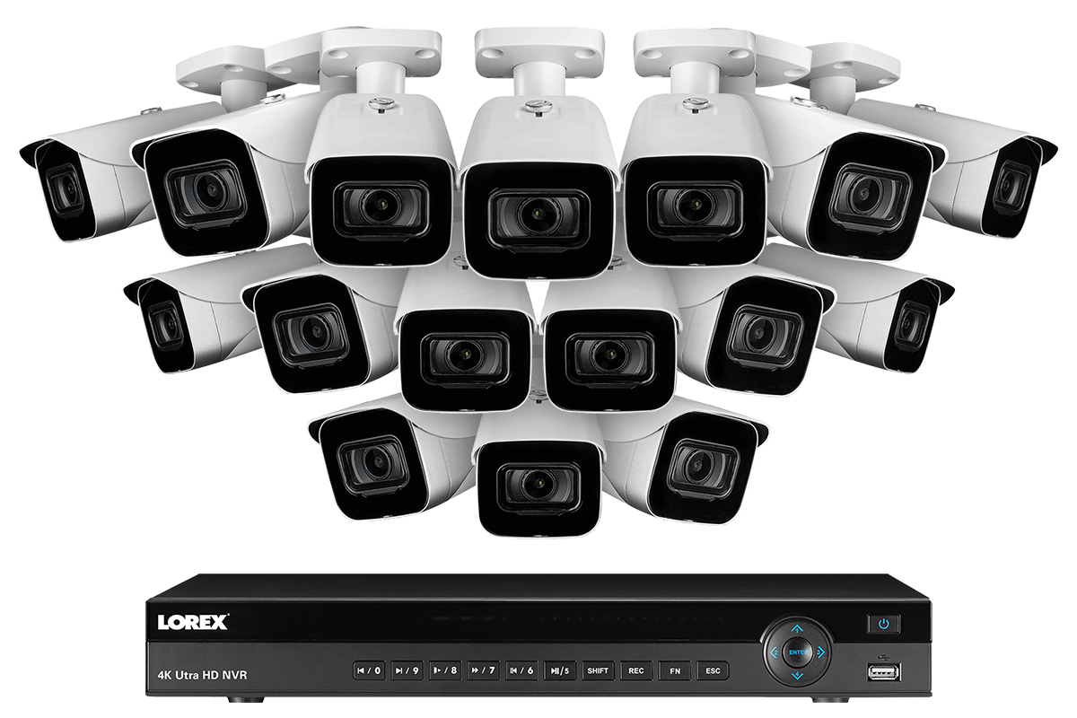 4K Ultra HD IP NVR System with 16 Outdoor 4K 8MP IP Cameras 130FT Night Vision