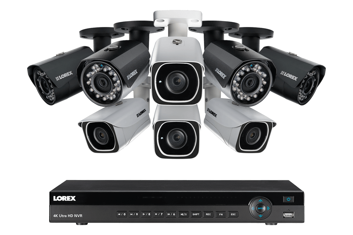 4K Ultra HD IP NVR system with 4 Outdoor 4K 8MP IP cameras and 4 IP 2K 4MP cameras 130FT night vision