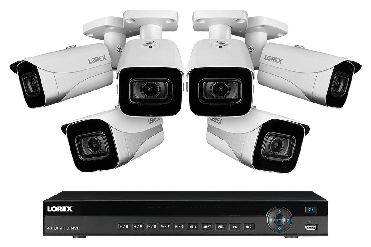 4K Ultra HD IP NVR System with 6 Outdoor 4K 8MP IP Cameras 130FT Night Vision