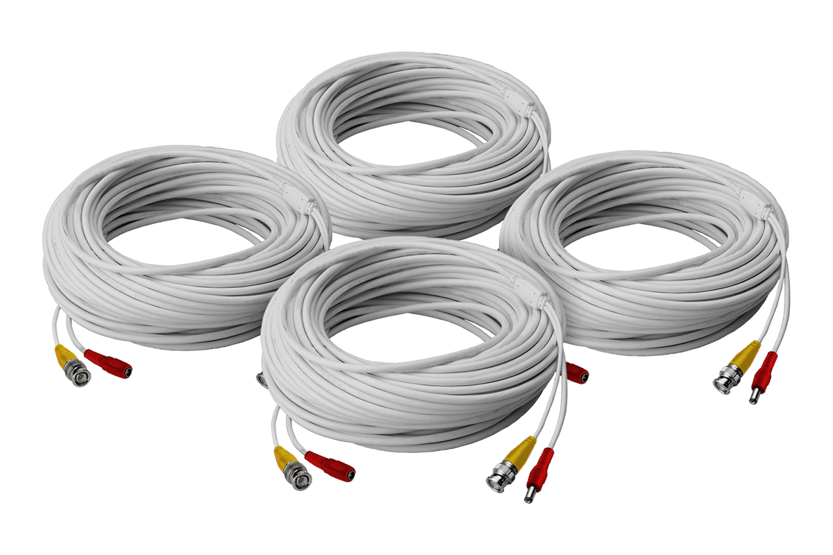 High performance security camera cables 4 times;60FT BNC video power in wall and fire rated cables