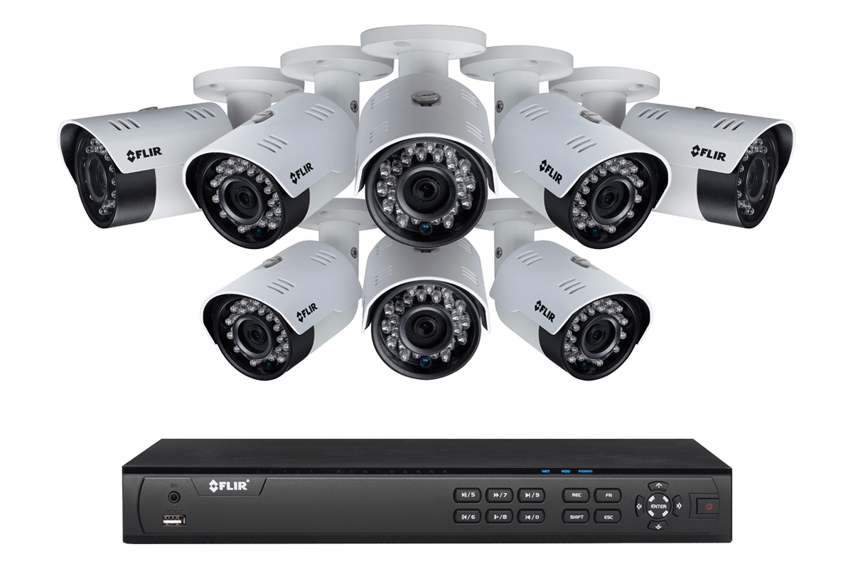 2K HD IP NVR system with 8 Outdoor 4MP IP cameras with 90FT color night vision