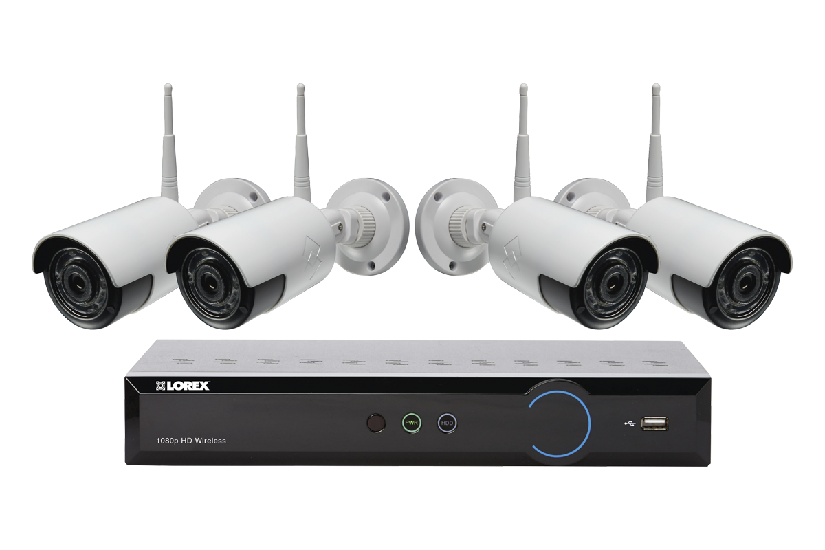 Wireless video security camera system with 4 HD 1080p cameras with 130ft Night vision