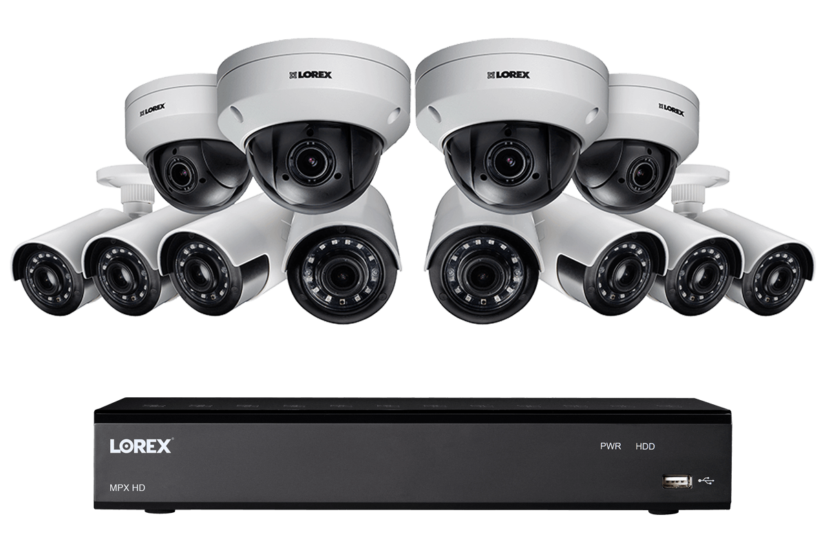 HD 1080p home security system featuring 8 ultra wide angle cameras and 4 PTZs