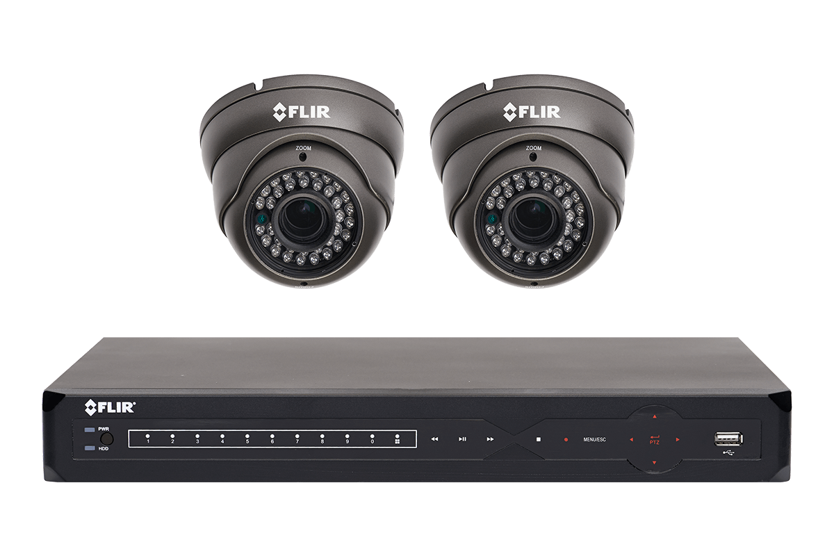 Security camera system with 500GB hard drive and 2 outdoor cameras 90FT night vision