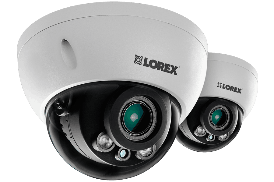 3 Megapixel Dome IP Cameras with Motorized Lenses 140ft night vision 2 Pack