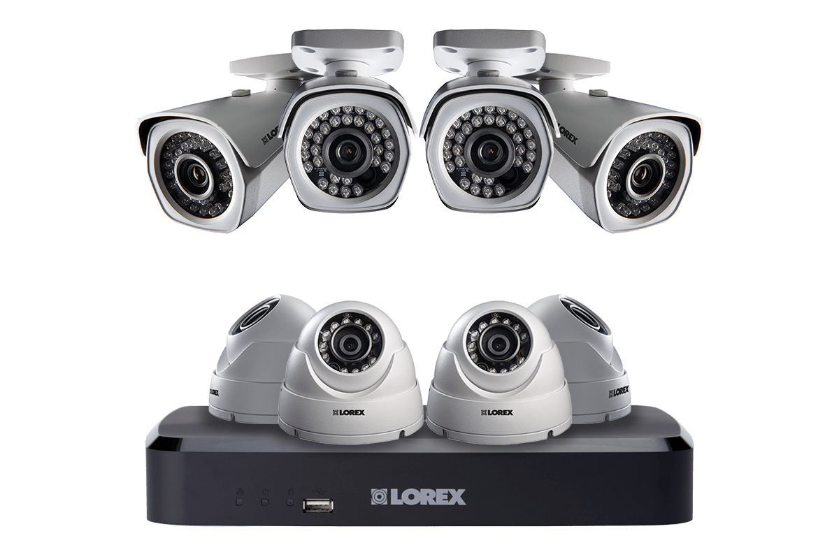 1080p High Definition IP security camera system with 8 channel NVR and 8 outdoor 1080p IP Cameras
