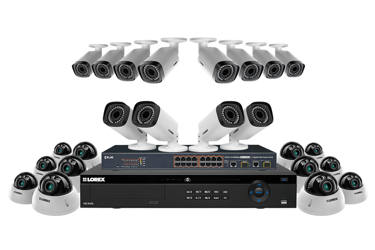 2K Security System with 32 channel NVR 6TB hard drive and 24 IP outdoor Cameras