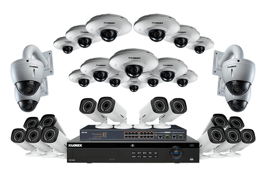 Powerful IP security camera System with 32 HD cameras 32 channel NVR 6TB hard drive