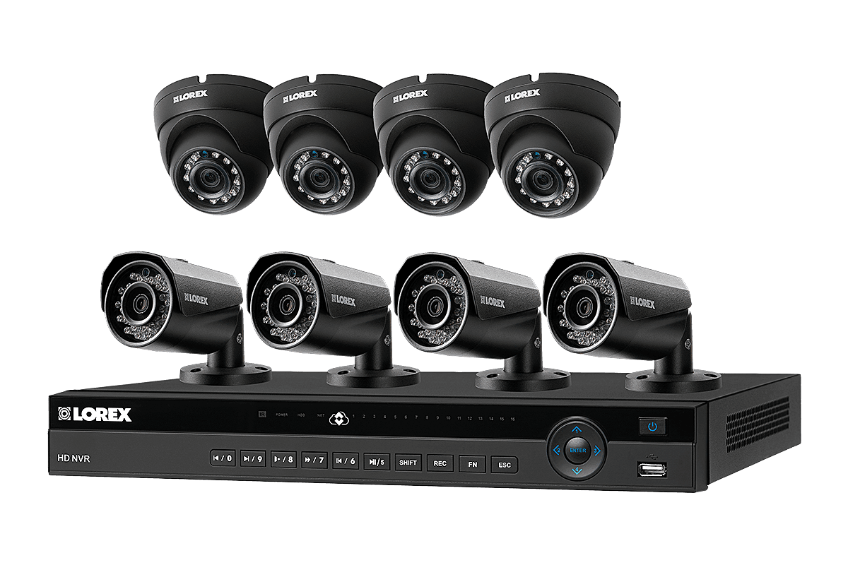 8 channel home security system with 2K resolution IP cameras 130ft color night vision