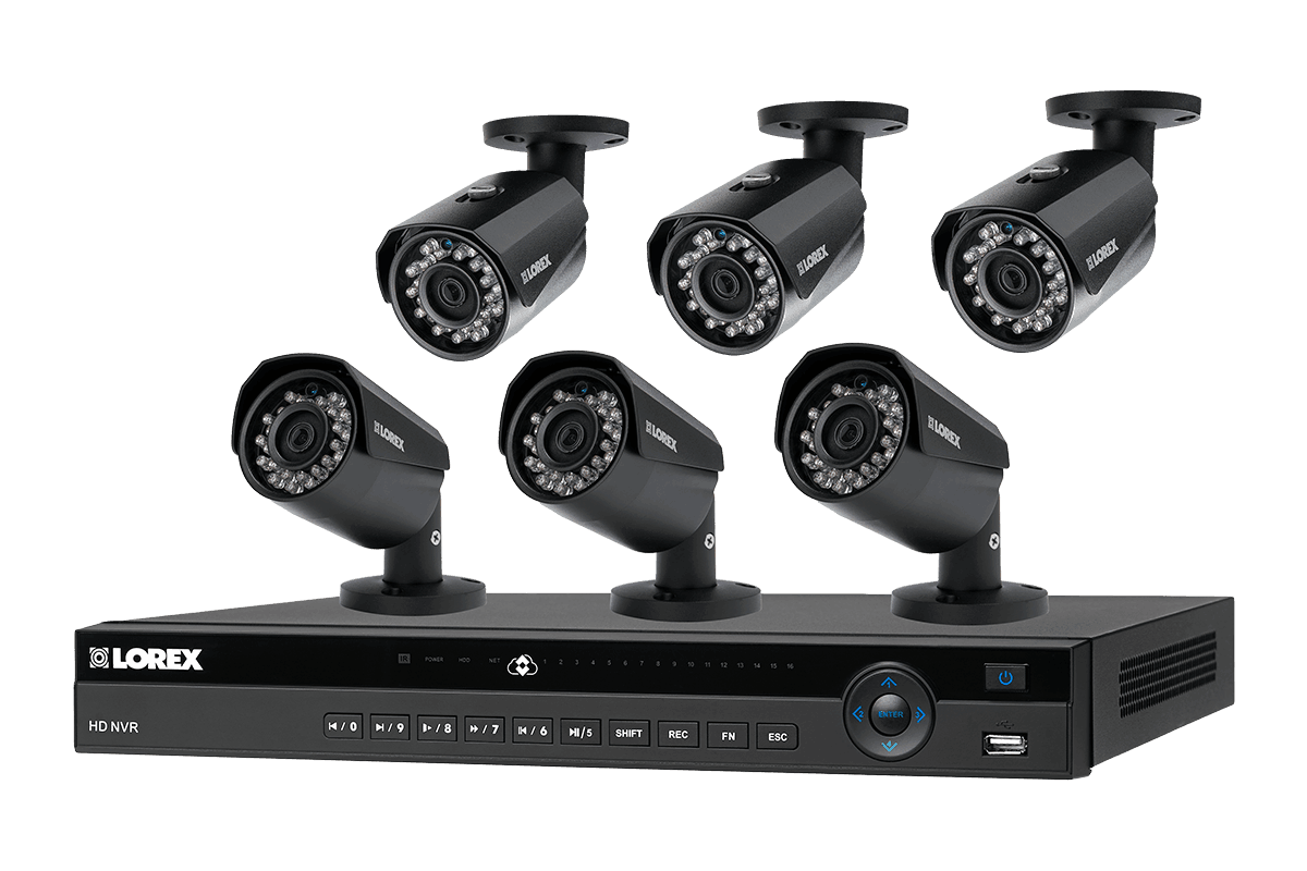 Security NVR system with 2K resolution IP cameras featuring Color Night Vision