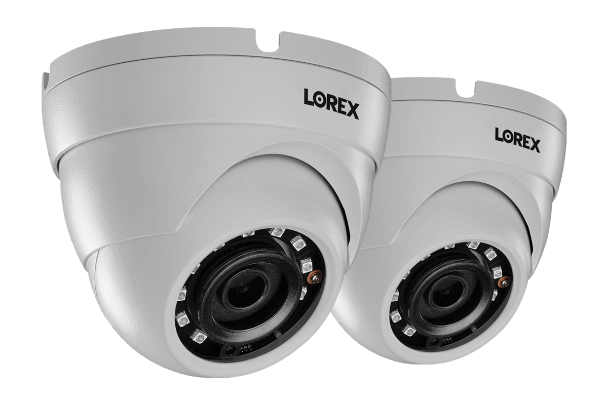 HD 1080p weatherproof IR dome security cameras 2 pack