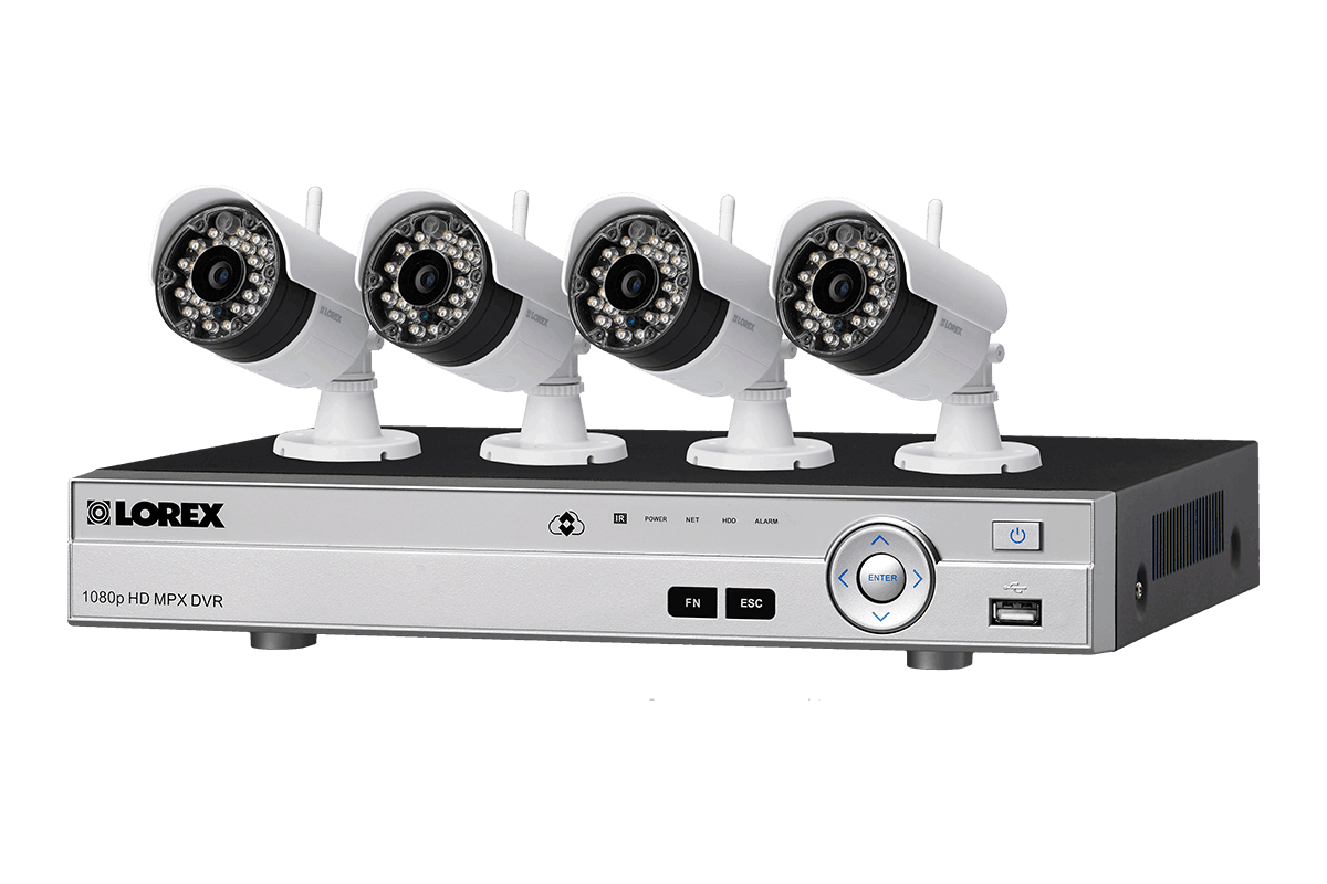 Wireless home security system with 4 cameras