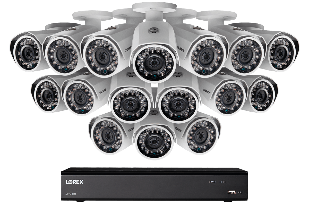 16 channel security camera system with 16 1080p HD night vision cameras