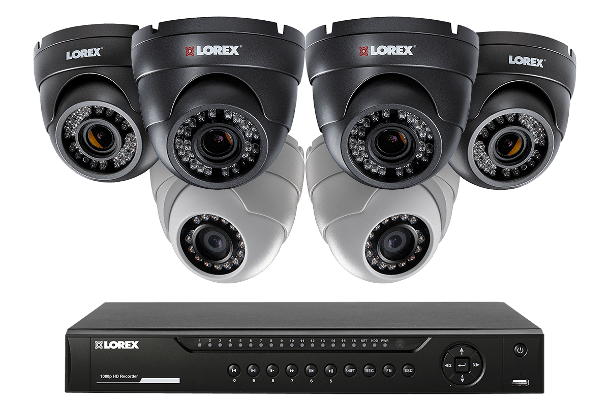 HD 1080p home security system with 6 dome cameras 4 with varifocal lenses