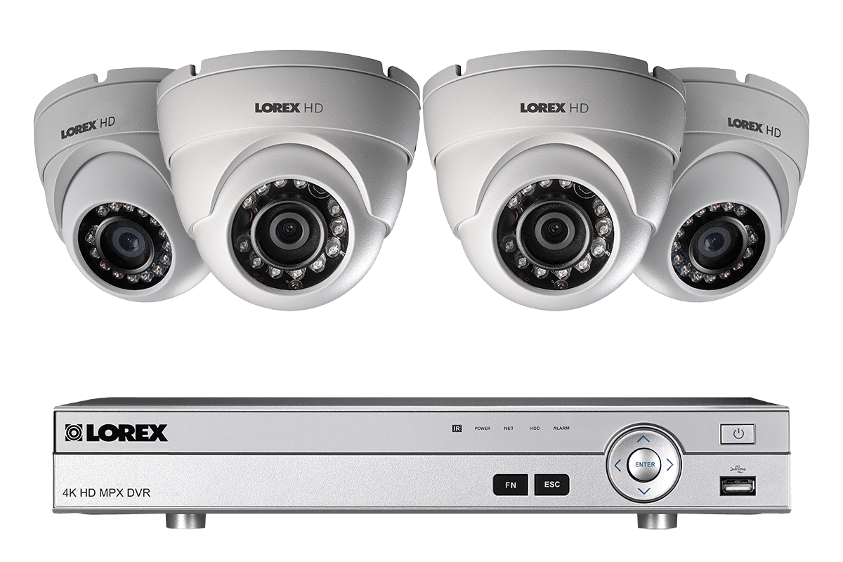1080p HD home security system with 4 outdoor dome cameras