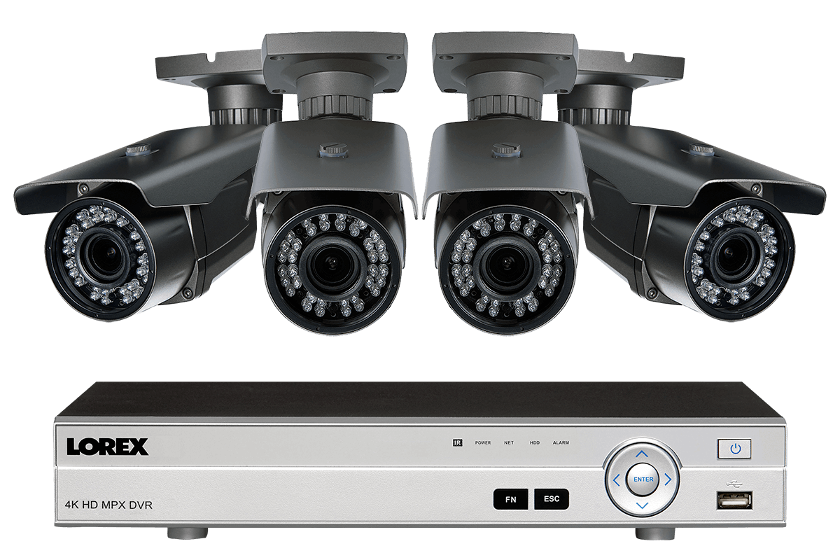 1080p HD home surveillance system with 4 varifocal security cameras
