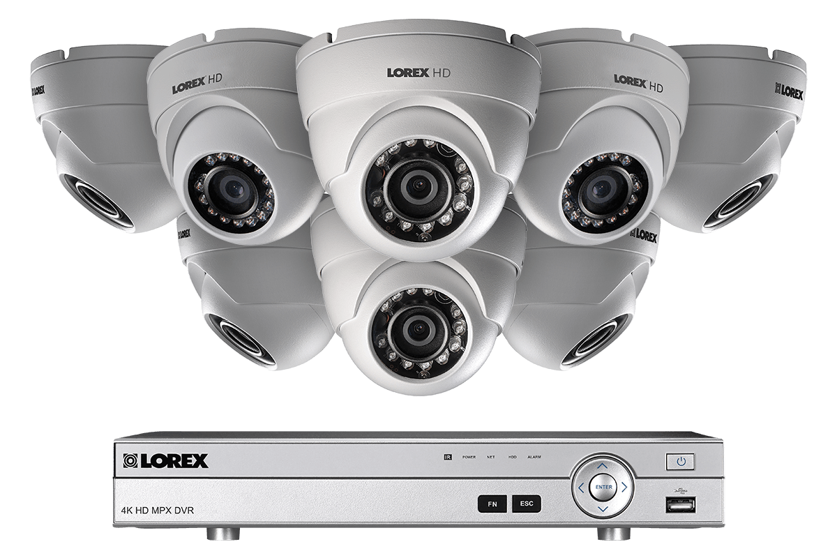HD 1080p home security system with 8 dome cameras and night vision