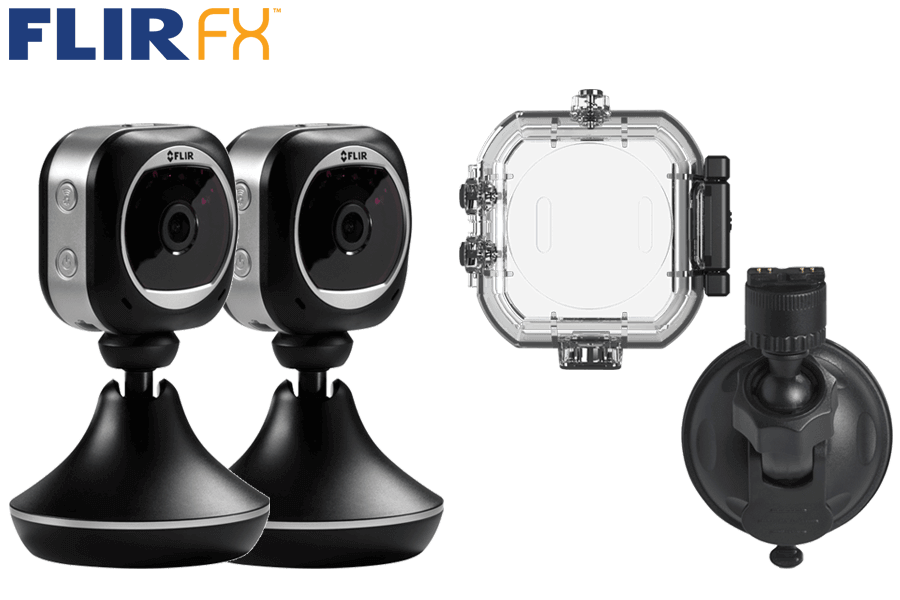WiFi Home Monitoring Camera with Waterproof Sports Case and Dash Mount Accessories