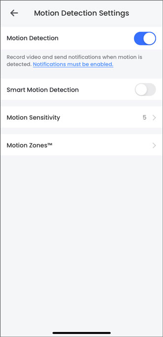 Enable Motion Detection