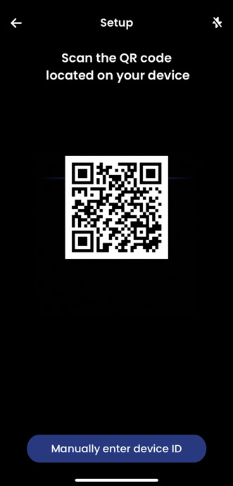 Scan the camera's device QR Code