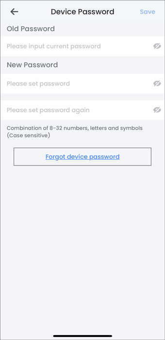 Tap Forgot device password