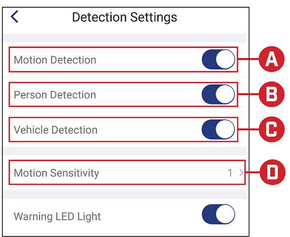 Detection Settings