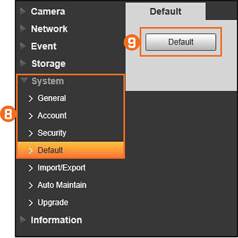 Set to default settings