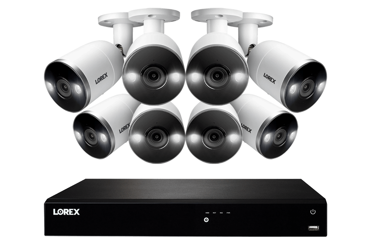 Lorex 4K 16-Channel 3TB Wired NVR System with Smart Deterrence and Smart Motion Detection Bullet Cameras