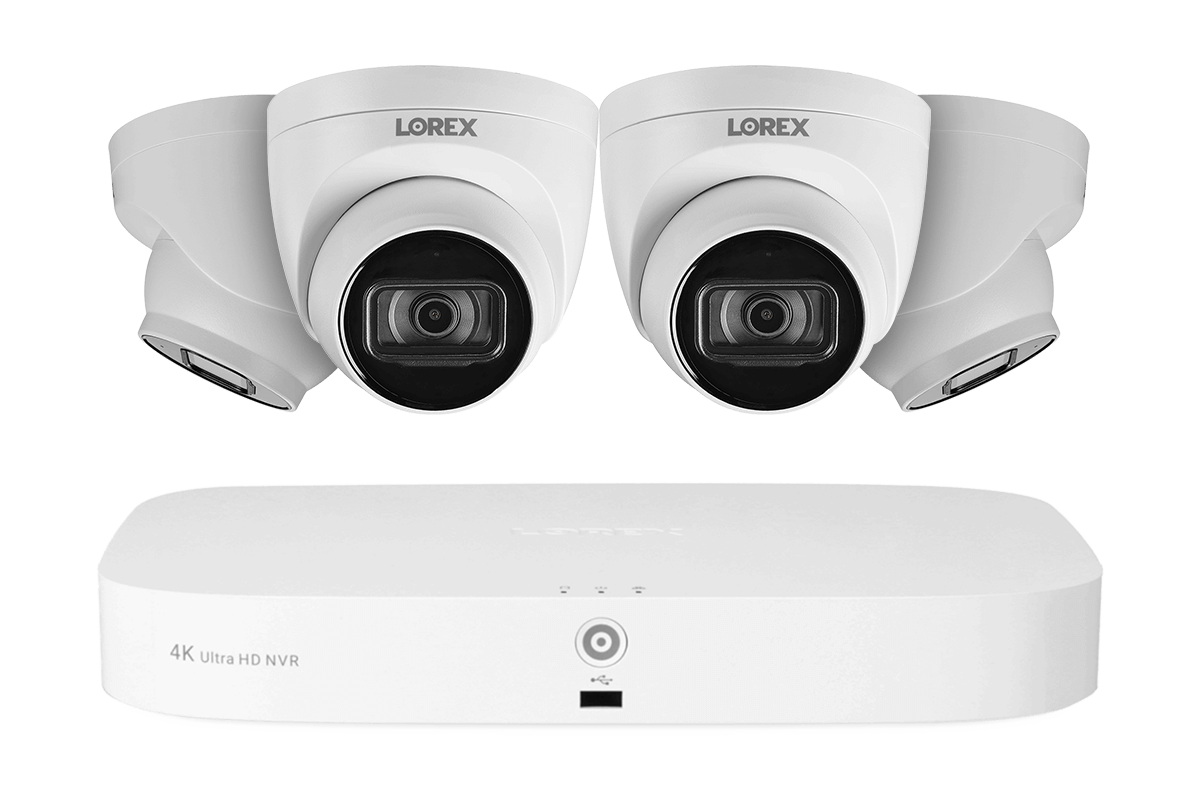 Lorex 8-Channel Fusion NVR System with 4K IP Dome Cameras with Listen-In Audio