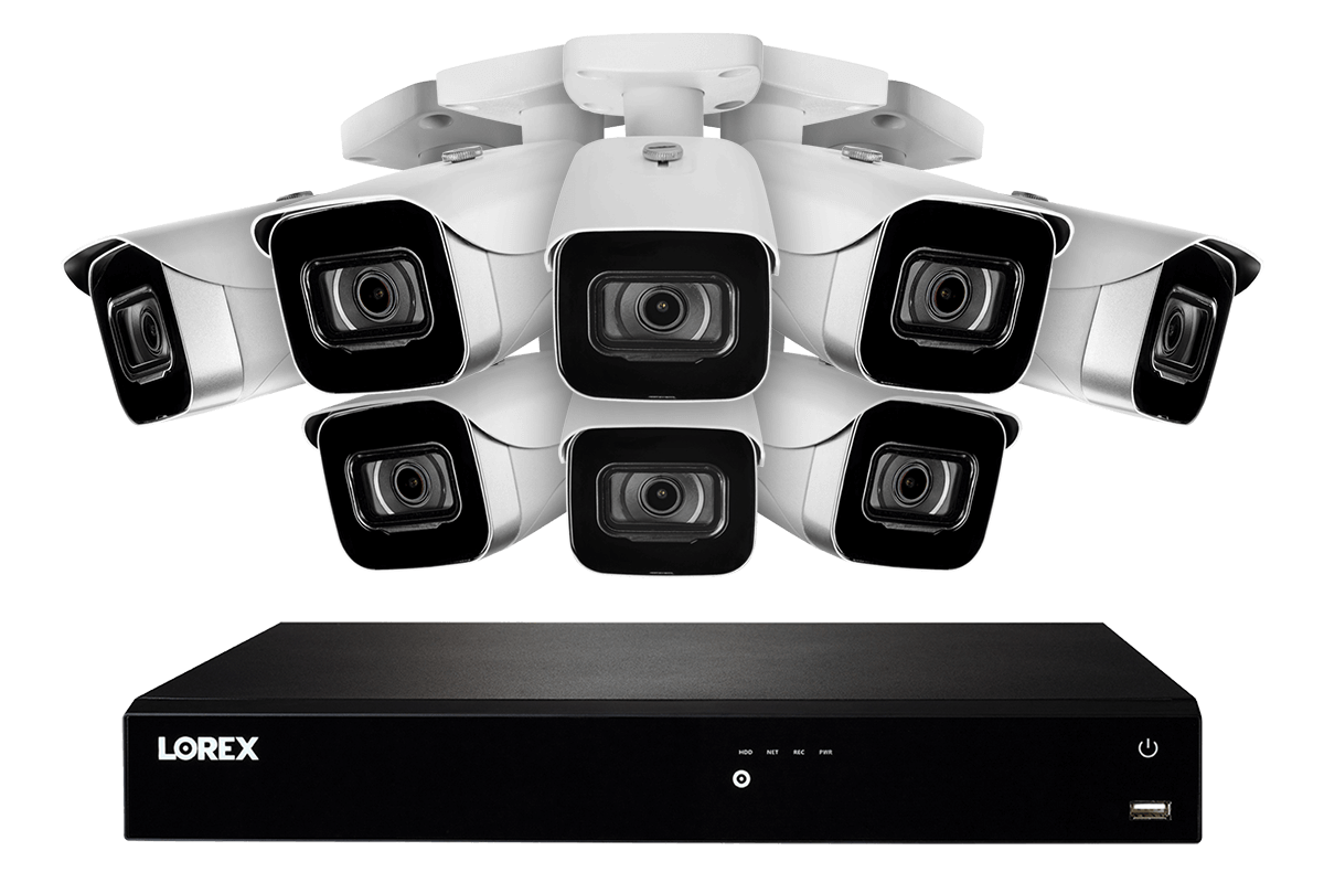 16-Channel Fusion NVR System with Eight 4K (8MP) IP Cameras