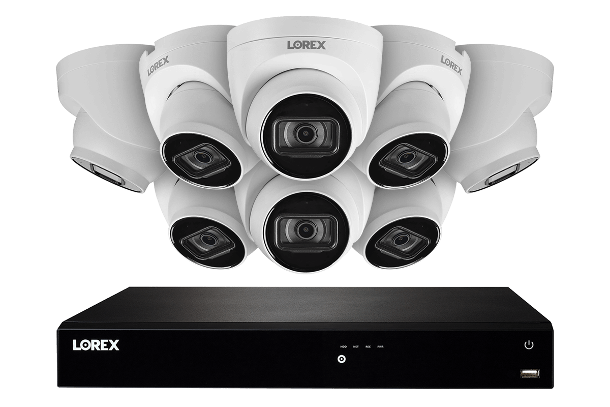 Lorex 16-Channel Fusion NVR System with 4K IP Dome Cameras with Listen-In Audio