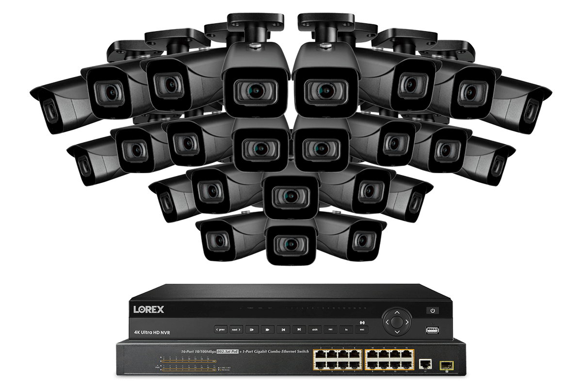 32-Channel NVR System with Twenty-Four 4K (8MP) IP Cameras