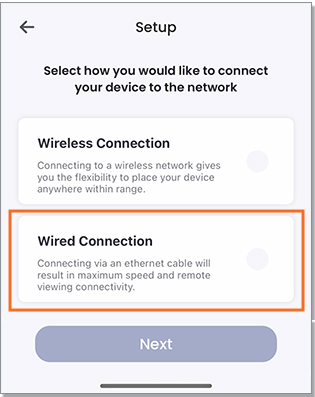 Wired connection