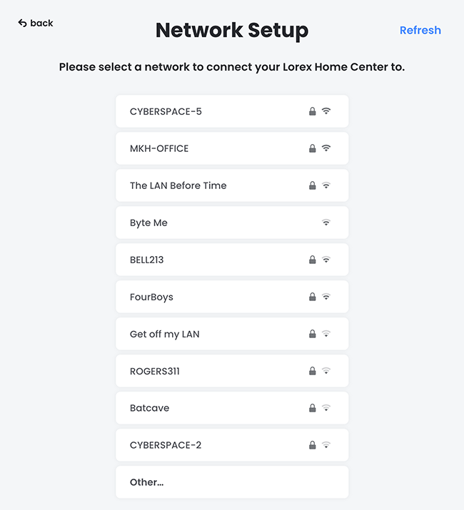 Select a network