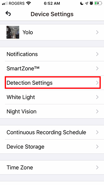Tap Detection Settings